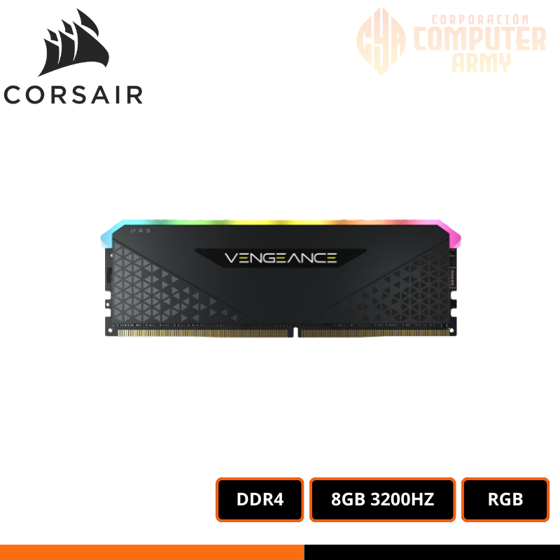 MEMORIAS RAM (4) MEMORIA RAM CORSAIR VENGEANCE RGB RS 8GB DDR4 3200MHZ CL16 - Imagen 1