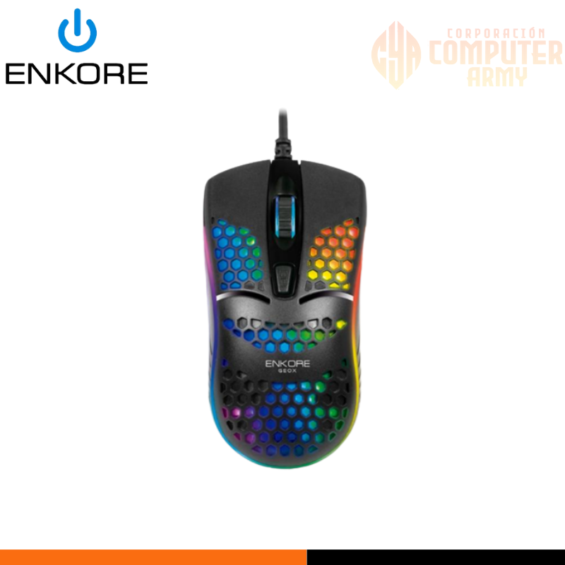 COOLER ACCESORIOS (19) Mouse Gamer Geox Ekm 121 USB Luces LED RGB Negro/ blanco y rosado - Imagen 1