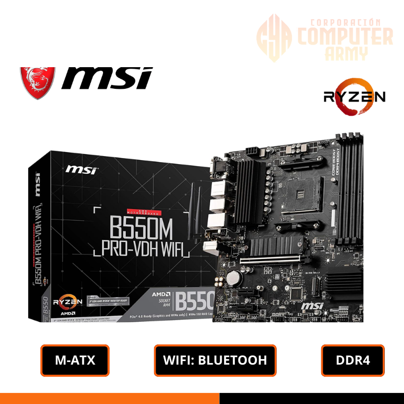 PLACAS (21) Motherboard MSI B550M PRO-VDH WIFI - Imagen 1