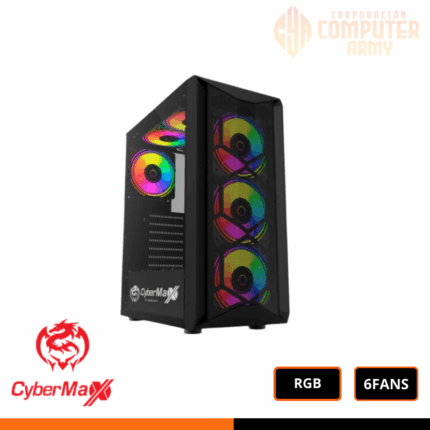 CASE CYBERTEL ELEMENT 6 FAN RGB S/FUENTE MALLA FRONTAL