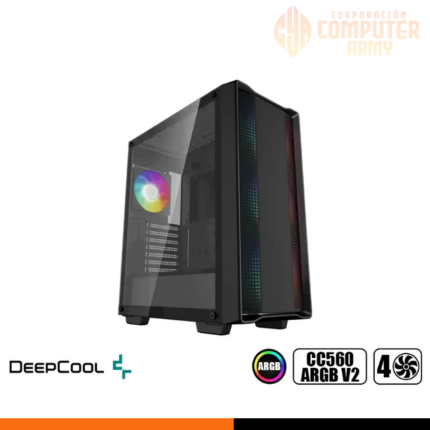 CASE DEEPCOOL CC560 ARGB V2 S/F 4 FAN ARGB VIDRIO TEMPLADO