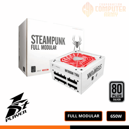 FUENTE DE PODER STEAMPUNK  650W 80+PLUS CERTIFICADO PLATA / RGB FULL MODULAR