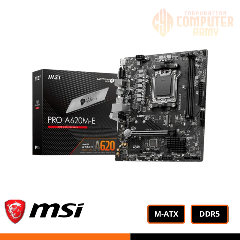 PLACAS (25) Motherboard MSI PRO A620M-E AM5 DDR5 - Imagen 1