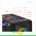 CASE ENKORE XTREME BLACK 4 FAN RGB VIDRIO TEMPLADO - Imagen 3