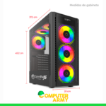 CASE ENKORE XTREME BLACK 4 FAN RGB VIDRIO TEMPLADO - Imagen 4