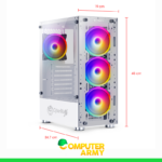 CASE ENKORE KILLER WHITE 4 FAN RGB VIDRIO TEMPLADO - Imagen 4