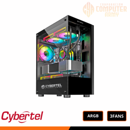 CASE CYBERTEL POSEIDON 3 FAN RGB DOBLE VIDRIO TEMPLADO BLACK