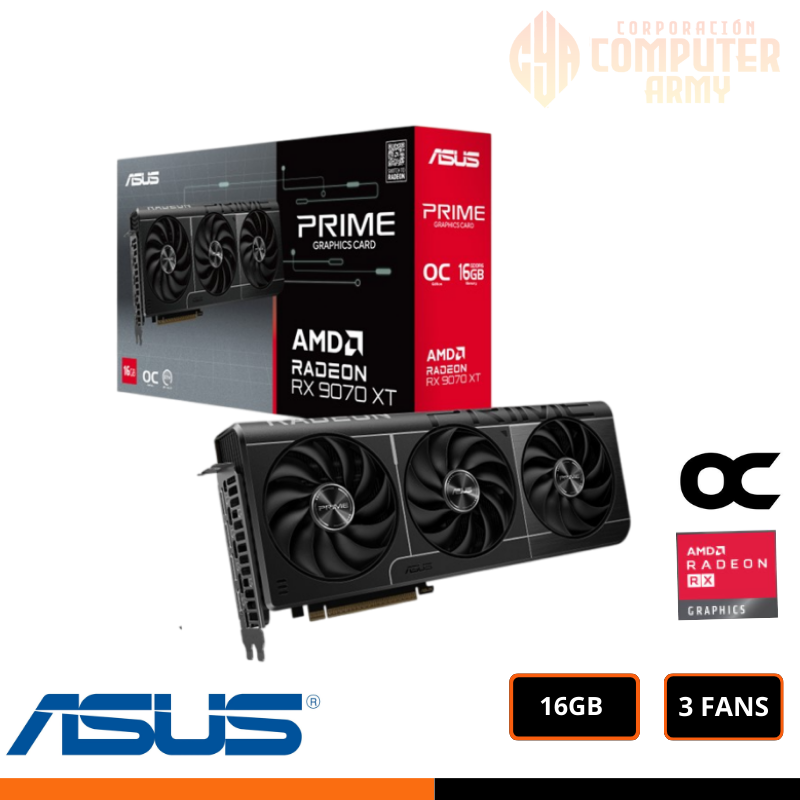 GRAFICAS (9) TARJETA DE VIDEO ASUS PRIME RX 9070XT 16 GB - Imagen 1
