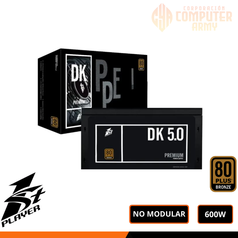 FUENTE (8) FUENTE DE PODER 1ST PLAYER DK PREMIUN 600W 80 PLUS BRONZE - Imagen 1