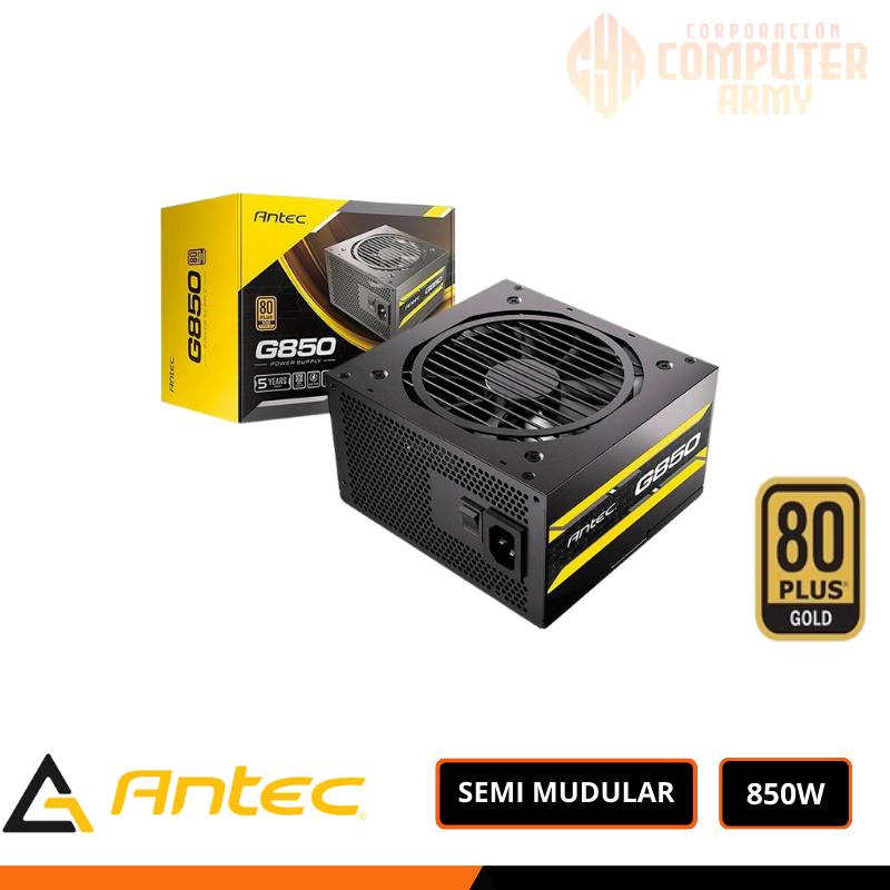 FUENTE (5) FUENTE ANTEC 850W 80 PLUS GOLD SEMI MODULAR - Imagen 1