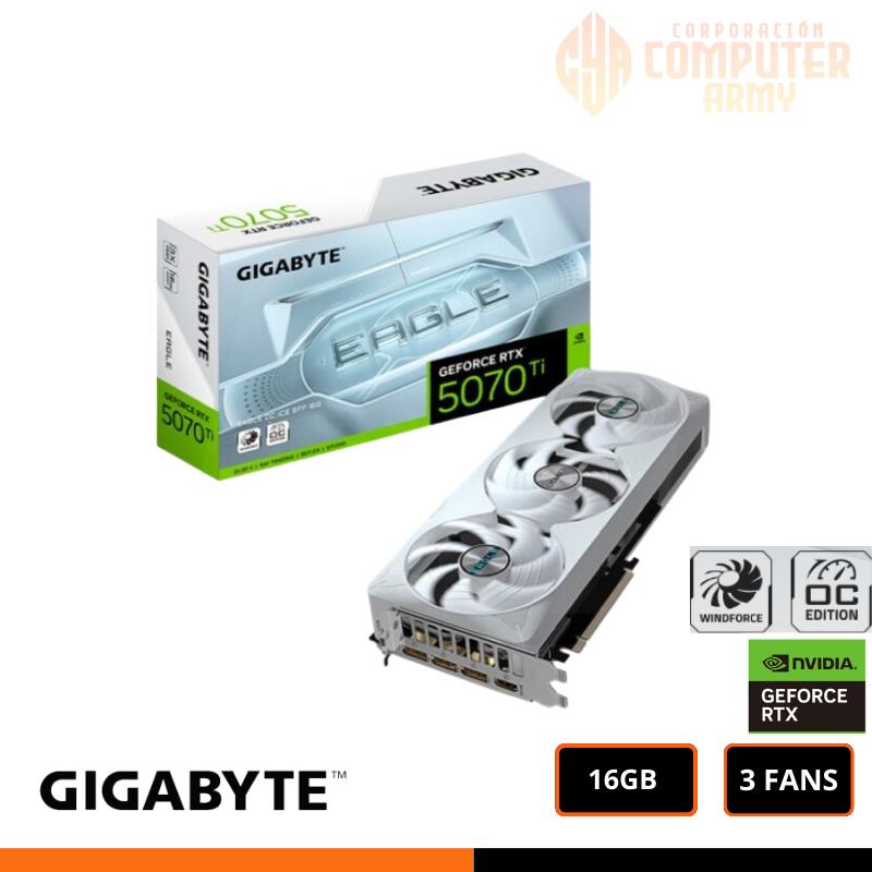 GRAFICAS (11) GIGABYTE GEFORCE RTX 5070Ti EAGLE OC ICE SFF 16GB GDDR7 - Imagen 1