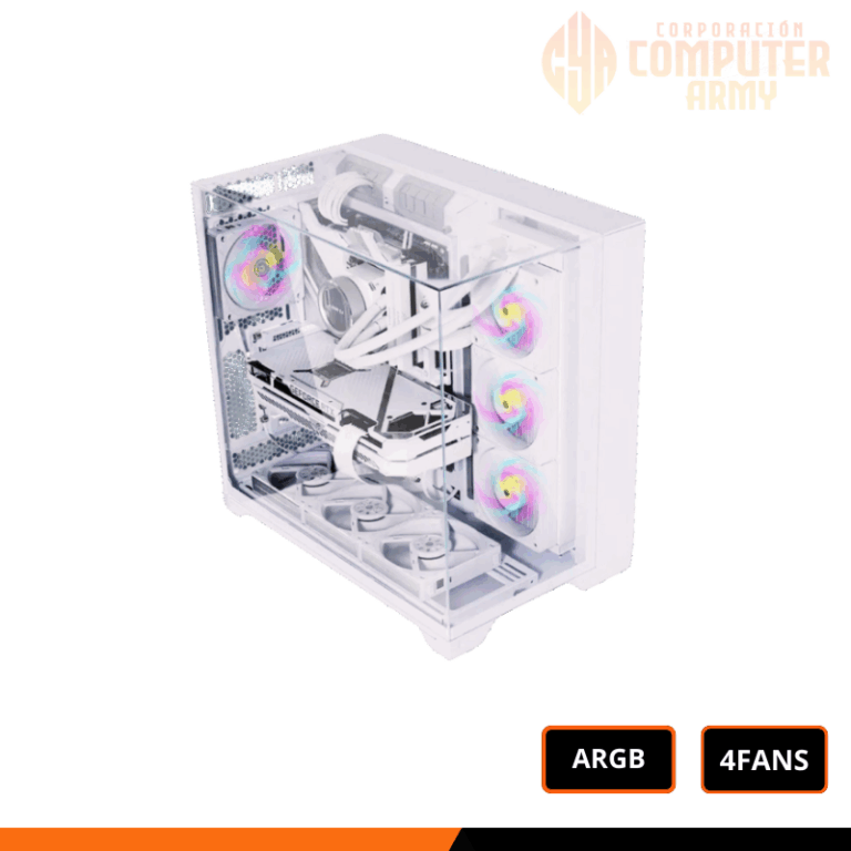 CASE ATX ULTRA VISION WHITE ARGB 4 FANS – COMPUTER ARMY