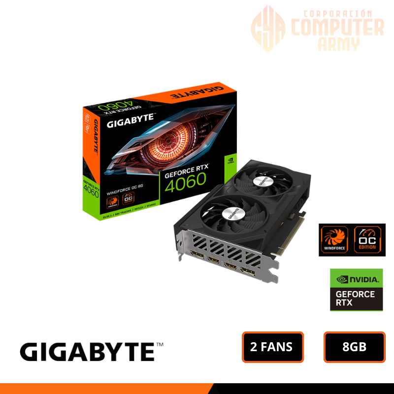 10 TARJETA DE VIDEO NVIDA RTX 4060 GIGABYTE 8 GB 2 FANS (PROMO VALIDA DOMINGO 31 DE AGOSTO) - Imagen 1