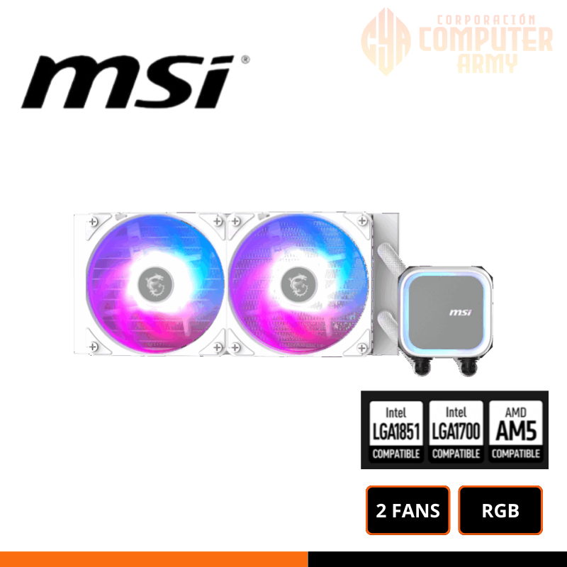 COOLER ACCESORIOS (2) REFRIGERACION LIQUIDA MSI MAG CORELIQUID A13 240 WHITE ARGB - Imagen 1