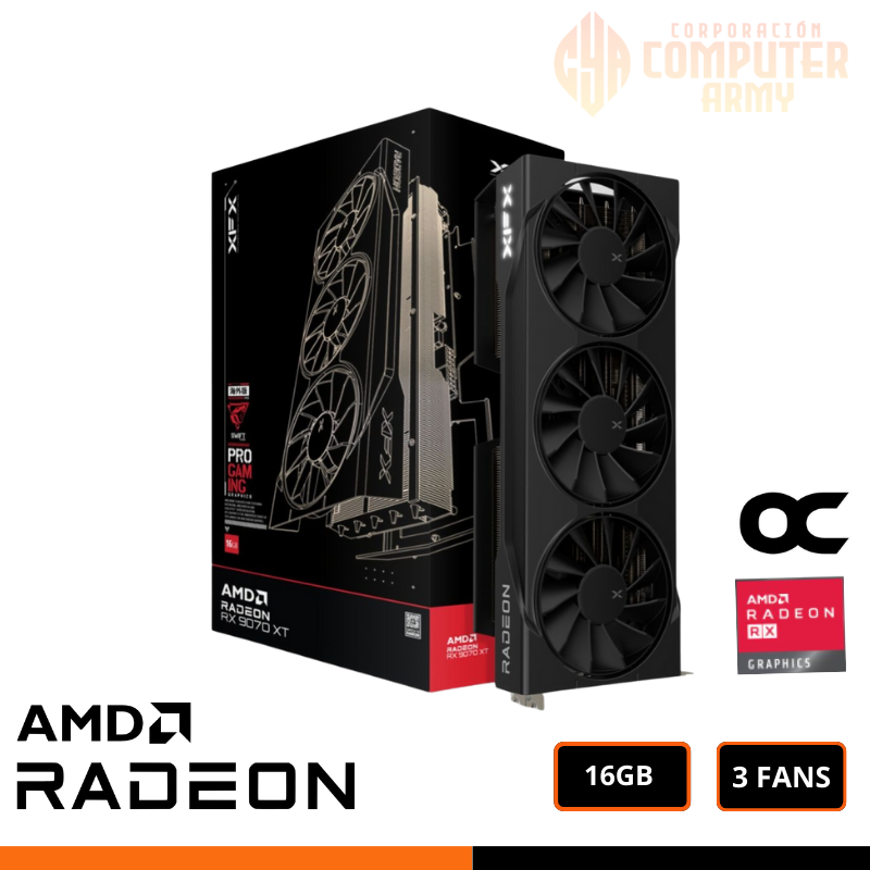 GRAFICAS (11) TARJETA DE VIDEO XFX SWIFT AMD RADEON RX 9060XT OC BLACK 16GB GDDR6 - Imagen 1