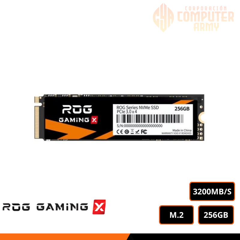 SSD (3) DISCO SOLIDO SSD 256GB ROG GAMING X M.2 NVME PCIE GEN3X4 - Imagen 1