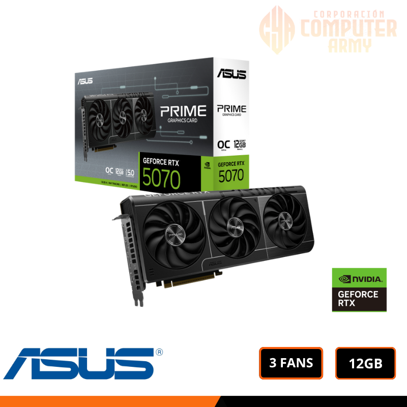 GRAFICAS TARJETA DE VIDEO RTX 5070 ASUS PRIME 12GB GDRR7 - Imagen 1