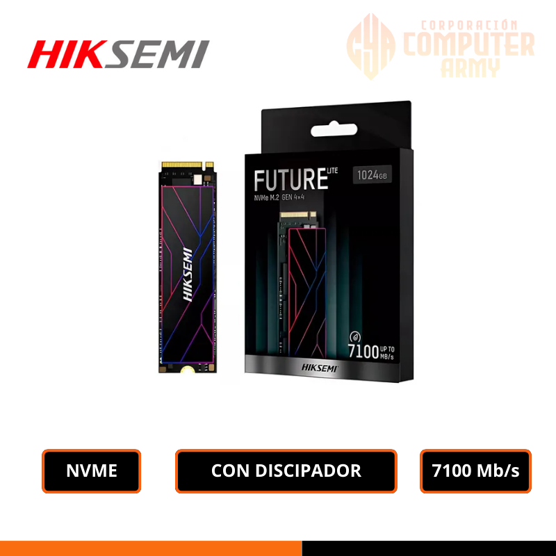 PLACAS (3) SSD 1024GB HIKSEMI FUTURE 7100mbps NVMe M.2 2280 Pcie GEN 4.0x4 - Imagen 1