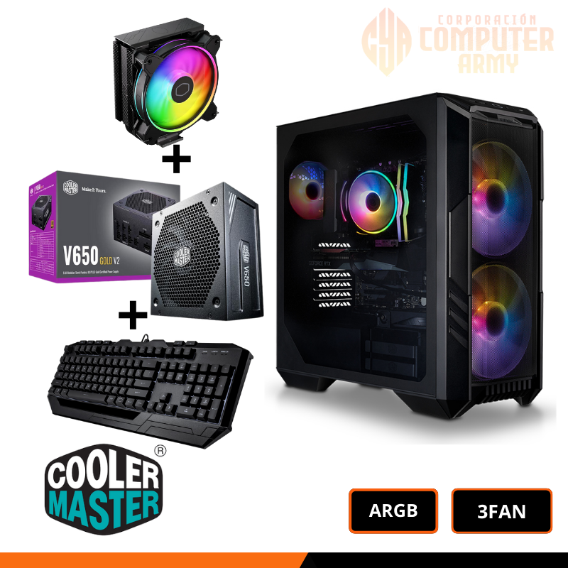 cases CASE HAF5 PRO , Cooler Master HAF 5 Pro + REFRIGERACION COOLER + FUENTE 650W GOLD + TECLADO Y MOUSE COOLER MASTER - Imagen 1