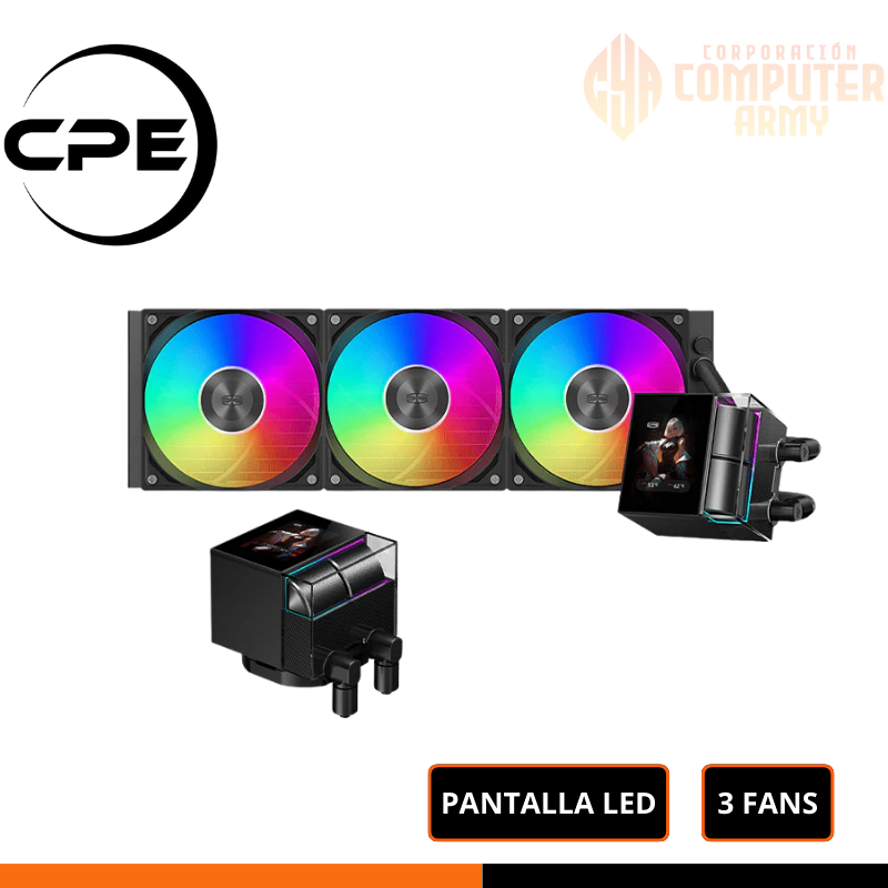 COOLER ACCESORIOS PCCOOLER DS360 Display Liquid Cooler 360mm IPS Screen Digital - Imagen 1