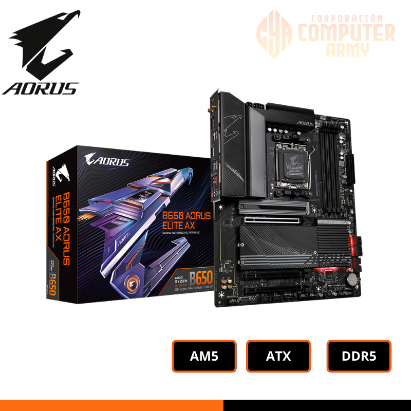 PLACAS (10) PLACA B650 AORUS ELITE AX ATX DDR5 AMD AM5 - Imagen 1