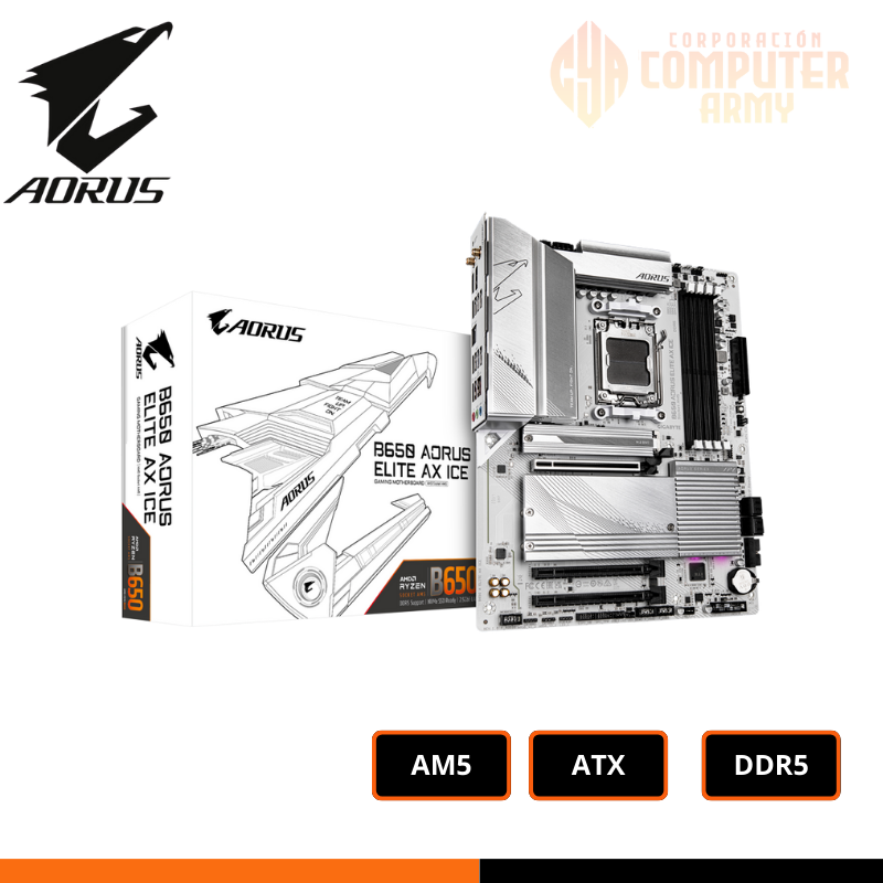 PLACAS (11) PLACA MADRE B650 AORUS ELITE AX ICE - Imagen 1