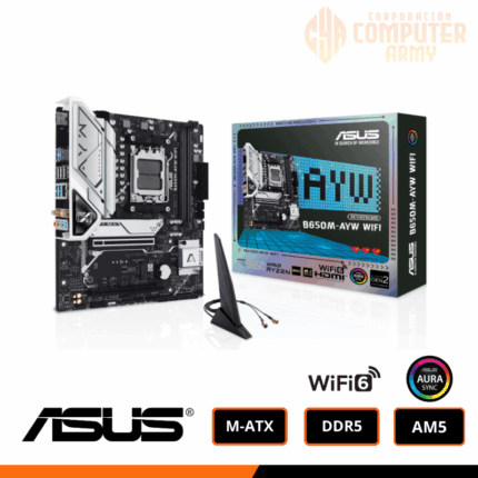 PLACA MADRE ASUS B650M AYW WIFI W AM5 INTEL DDR5 HDMI BLUETOOTH