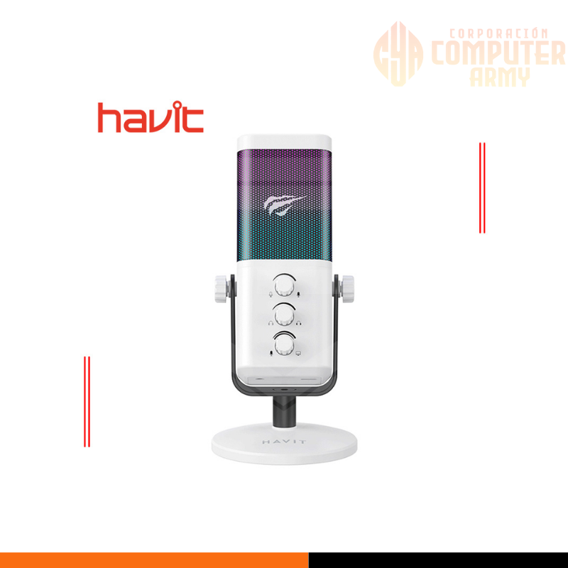 COOLER ACCESORIOS (21) MICROFONO, HAVIT, GK65 RGB WHITE - Imagen 1