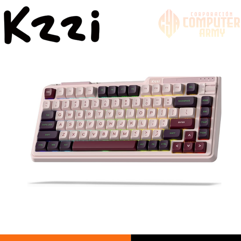 COOLER ACCESORIOS (28) TECLADO KZZI K75 Lite Wireless Mechanical Keyboard, 75% Gasket Mount RGB (inalambrico) - Imagen 1