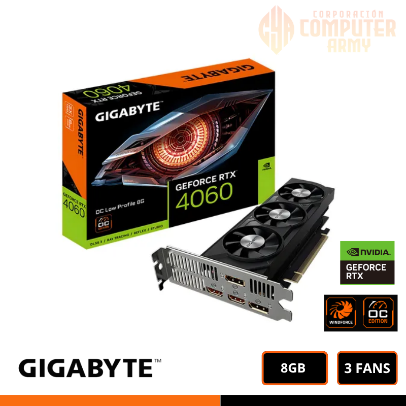 GRAFICAS (15) Tarjeta De Video Gigabyte Rtx 4060 8gb Oc Low Profile - Imagen 1