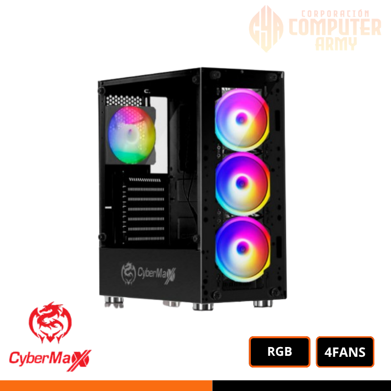 cases (29) CASE GAMER KILLER BLACK CYBERTEL GAMER USB3 4FAN S/FUENTE - Imagen 1