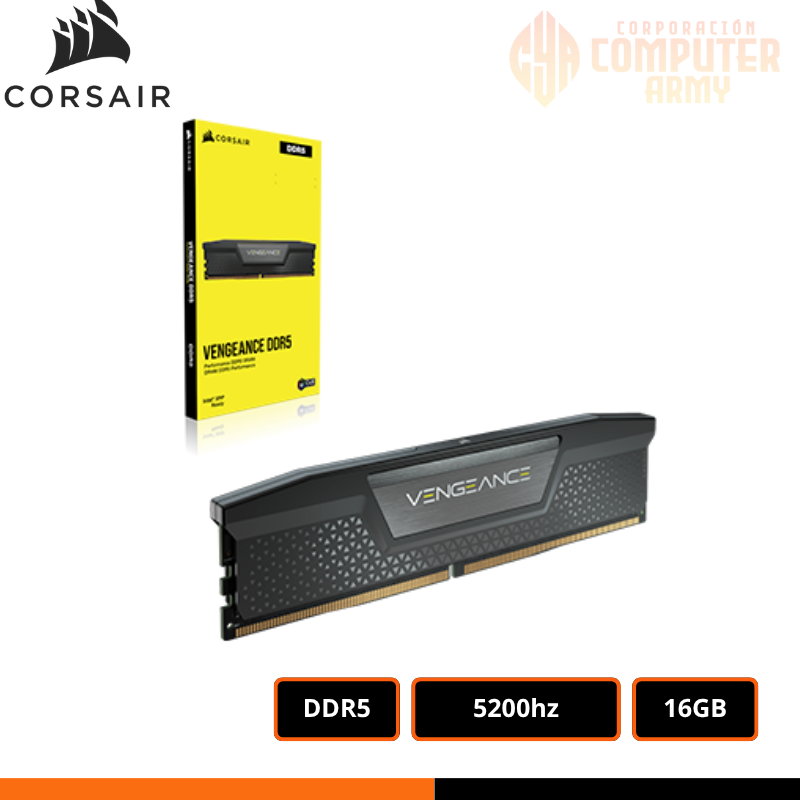 MEMORIAS RAM (5) MEMORIA RAM CORSAIR VENGEANCE 16GB DDR5 5200 MHZ - Imagen 1