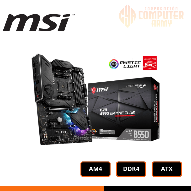 PLACAS PLACA MADRE MSI B550 GAMING PLUS - Imagen 1