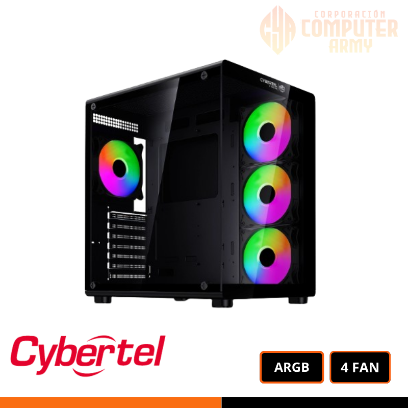 cases (3) CASE GAMER XTREME BLACK CBX USB C 4FAN RGB PECERA - Imagen 1