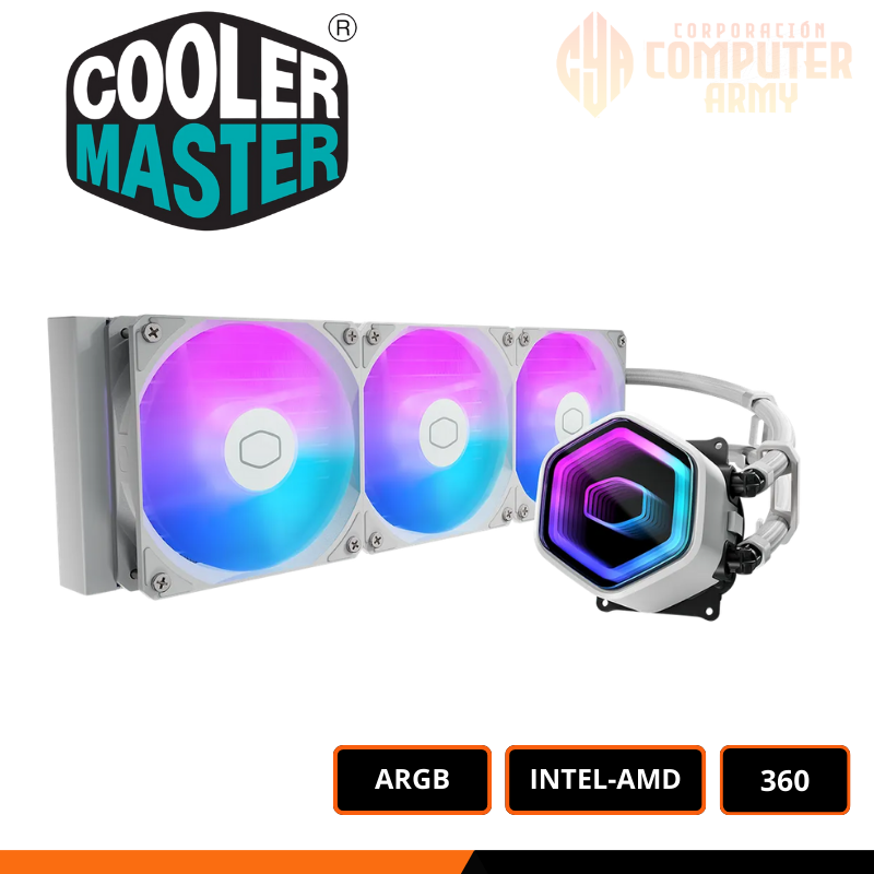 MEMORIAS RAM (3) REFRIGERACION LIQUIDA COOLER MASTER MASTERLIQUID 360 CORE II WHITE AMD-INTEL - Imagen 1