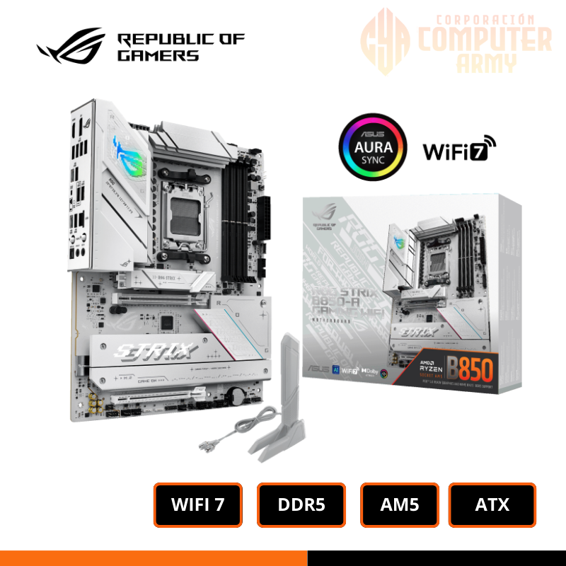 PROCESADOR (1) PLACA ASUS ROG STRIX B850-A GAMING WIFI ATX DDR5 AMD AM5 - Imagen 1