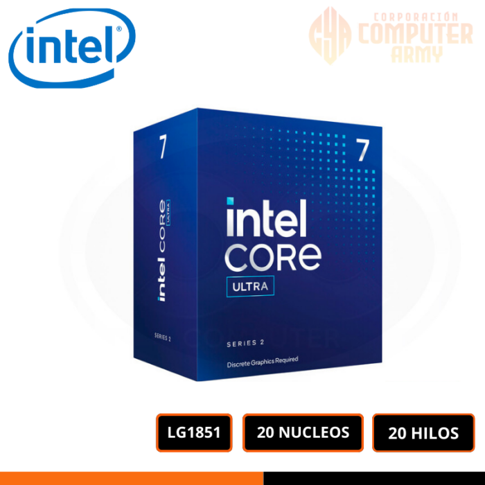 Int Core Army PROCESADOR INTEL CORE ULTRA 7 265F, 2.4GHZ HASTA 5.3GHZ, CACHE 30MB ...