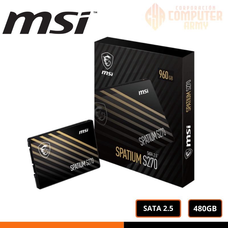 SSD (3) SSD MSI SPATIUM S270 480GB SATA 2.5" - Imagen 1