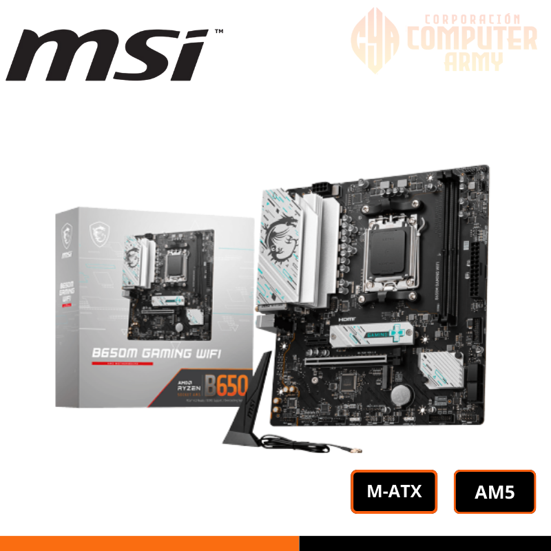SSD (6) PLACA MADRE MSI B650M GAMING PLUS WIFI DDR5 - Imagen 1