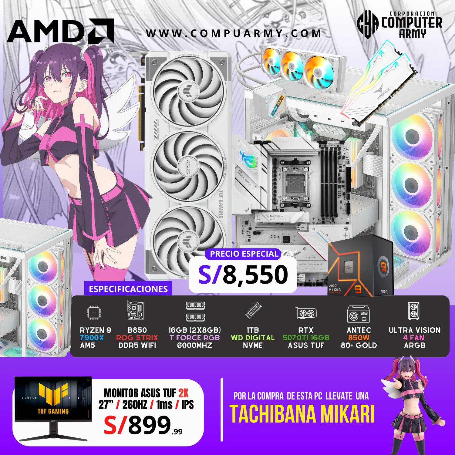 5090 (13) PC BUILD RIRISA RYZEN 9 7900X + RTX 5070TI 16GB - Imagen 1