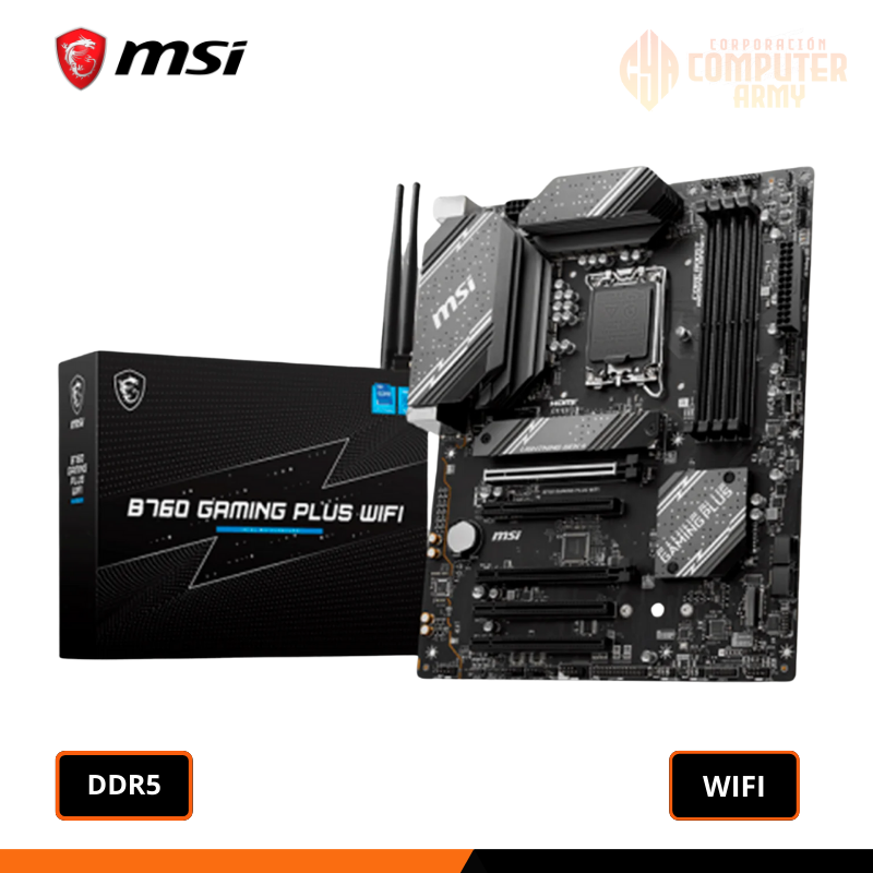 PLACAS (5) MAINBOARD MSI B760 GAMING PLUS WIFI, DDR5 LGA 1700 - Imagen 1