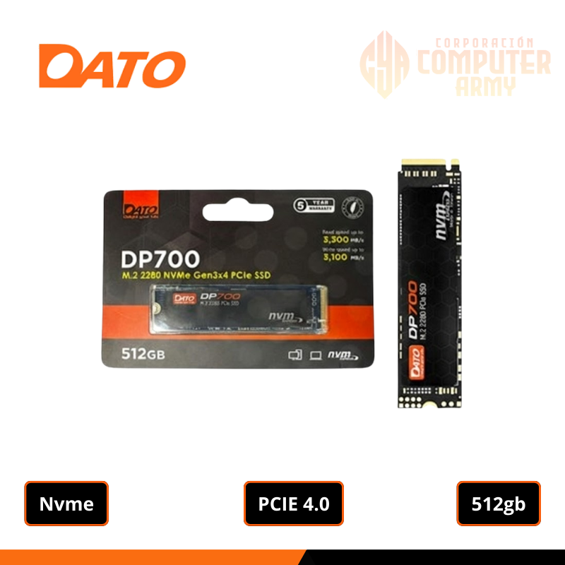 SSD (10) SSD, M.2 DATO DP700 512GB NVME - Imagen 1