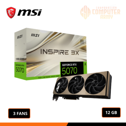 TAJETA DE VIDEO RTX 5070 12G MSI INSPIRE 3X OC EDITION DORADA