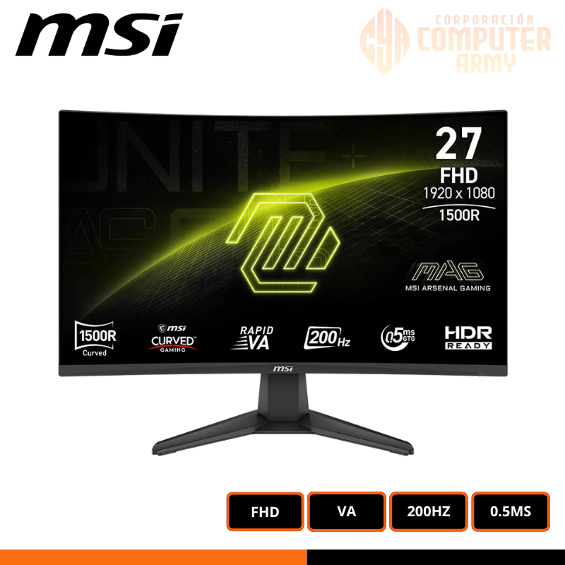 MONITOR MSI 27″ (MAG 276CF E20) VA FHD 200HZ 0.5MS - Imagen 1