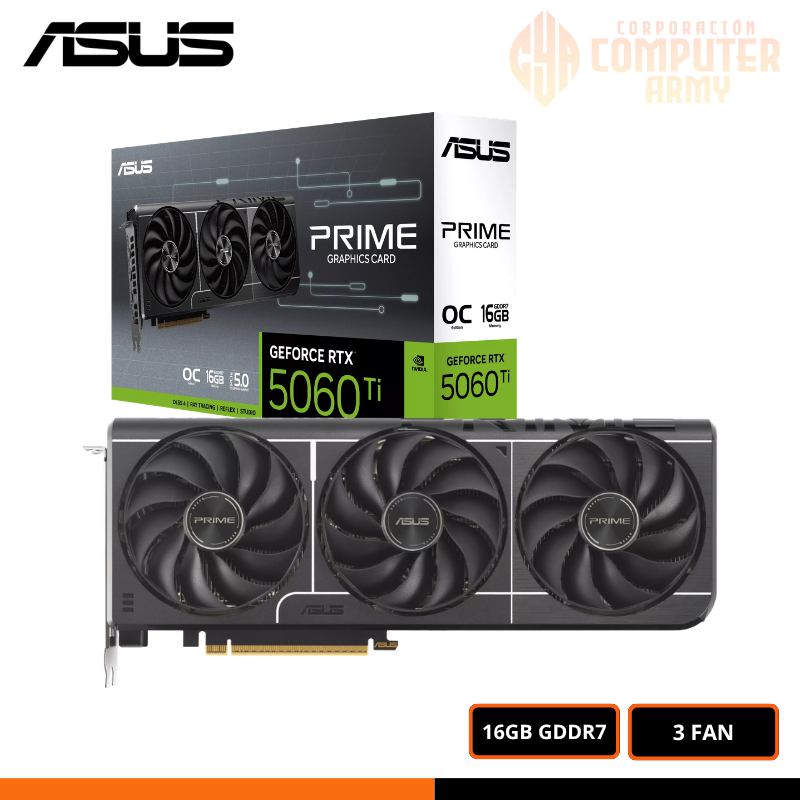 TARJETA DE VIDEO ASUS PRIME RTX 5060TI 16GB 128BIT GDDR7 - Imagen 1