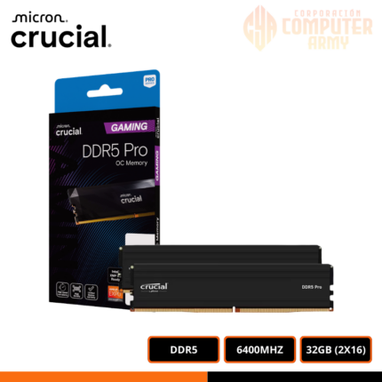 MEMORIA RAM MICRON CRUCIAL 32GB (2X16GB) DDR5 6400MHZ CL32