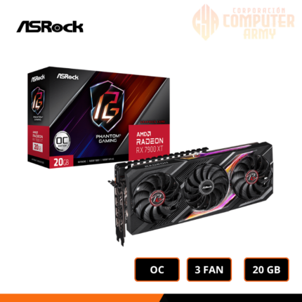 Tarjeta de Video Asrock AMD Radeon RX 7900 XT Phantom Gaming 20GB OC