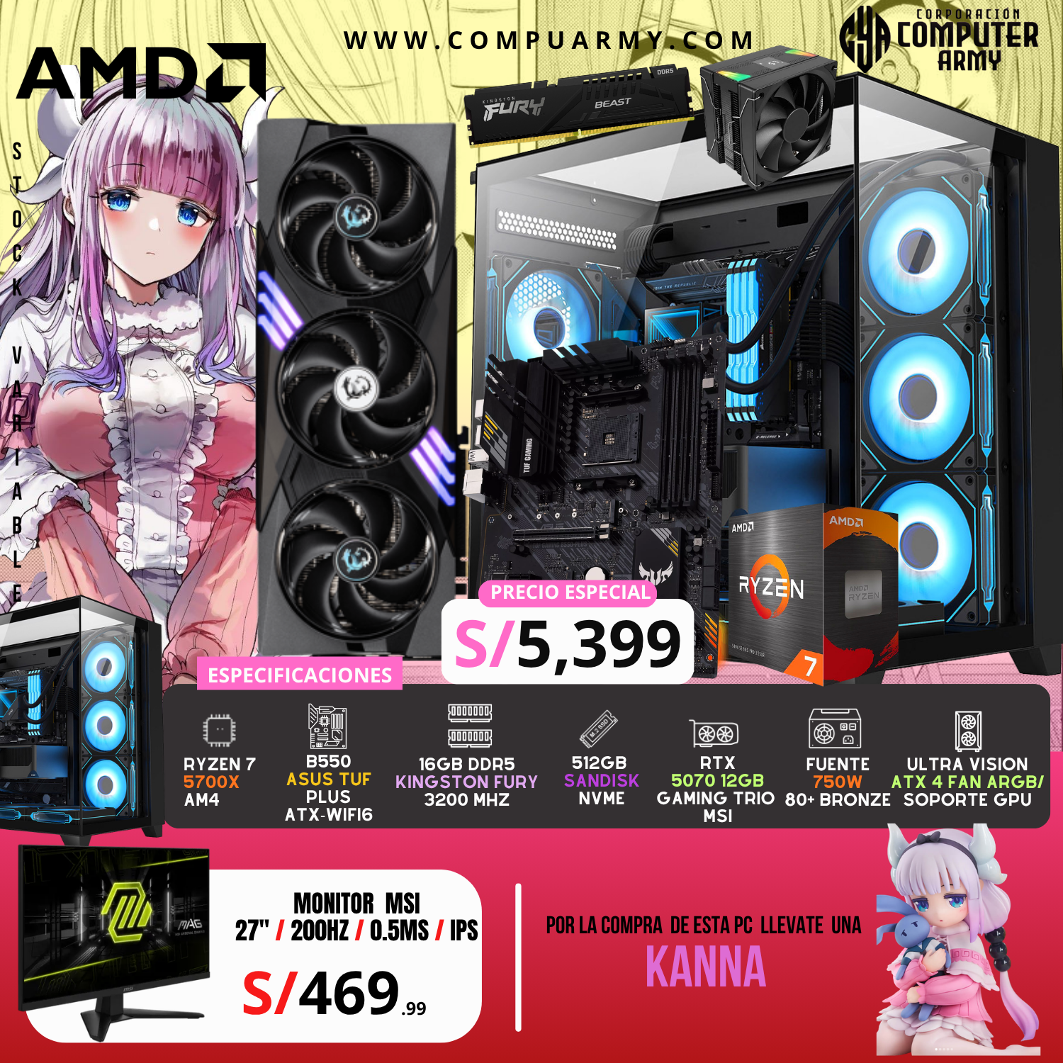 41_20260523_000024_0040 PC WAIFU KANNA - RYZEN 7 5700X + RTX 5070 12GB - Imagen 1