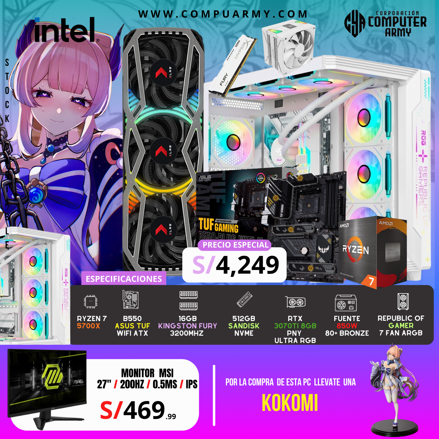 46_20260523_000024_0045 PC WAIFU KOKIMI - RYZEN 7 5700X + RTX 3070TI 8GB - Imagen 1