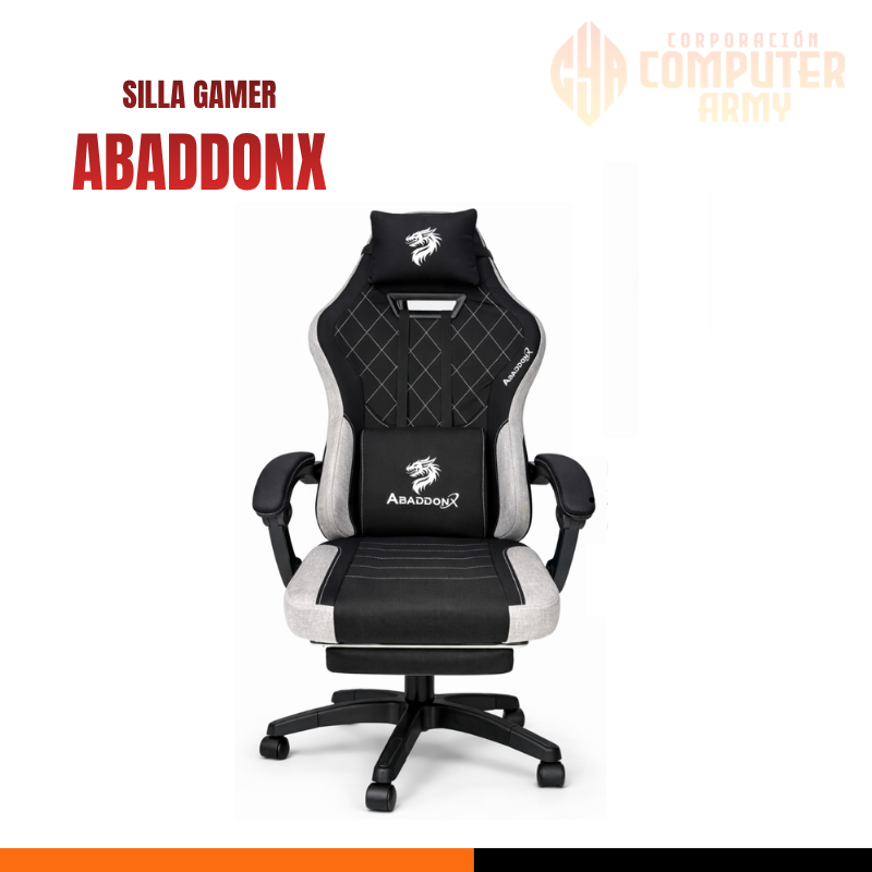 GRAFICAS (28) SILLA GAMER ABADDONX GREY BLACK - Imagen 1